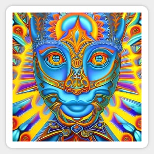 Catgirl DMTfied (2) - Trippy Psychedelic Art Sticker